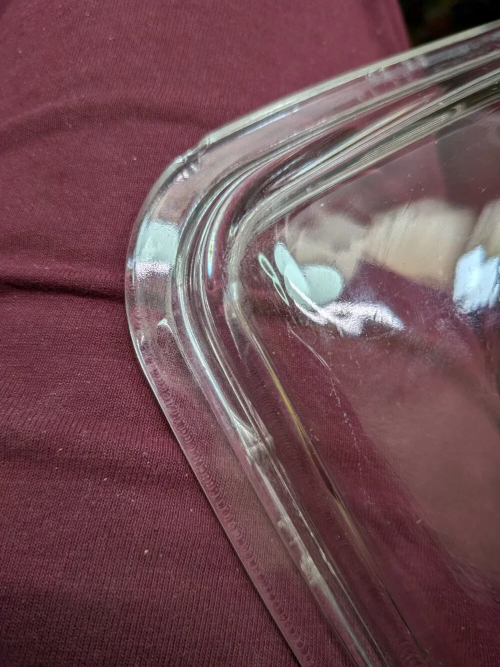 Vintage Clear Glass Rectangular Replacement Lid AA-10 Knob Handle 6.25